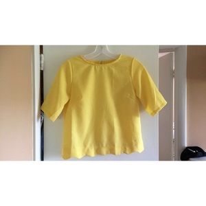 Yellow Scalloped Top